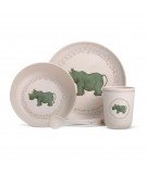 Set de vaisselle en bambou - Rhinocéros Couronne