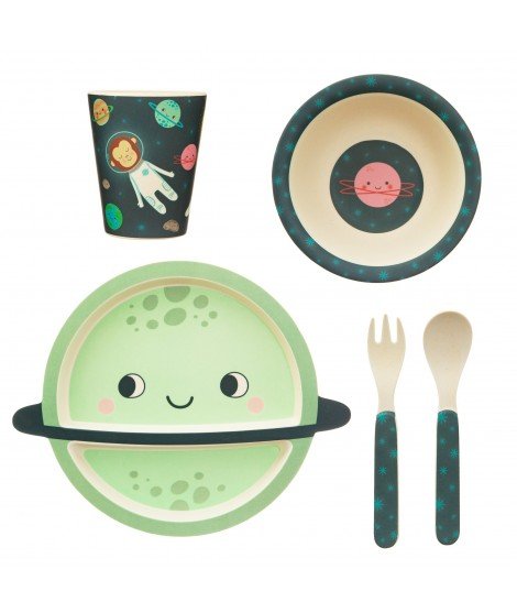 Ensemble de vaisselle en bambou 5 pièces pour enfants rose sans BPA vaisselle en bambou écologique vaisselle pour enfants 