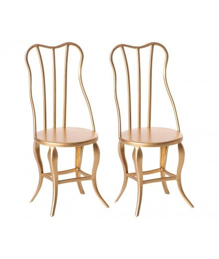 Set de deux chaises dorées - Maileg