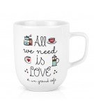 Mug XL - All we need is love et un grand café