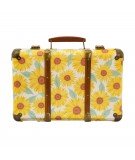 Grande valise vintage motif floral - Tournesols