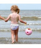 Seau de plage petit format - Ballo jaune et rose