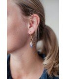 Boucles d'oreilles en cuir recyclé June - Bleu pastel