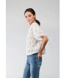 Top en broderie Anglaise Cherry - Blanc