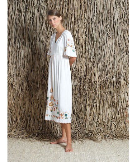 Robe longue avec Broderies Folk - Sophia