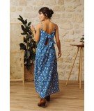 Robe bohème à motif floral bleu - Edana