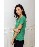 T-shirt col V vert - Elvire