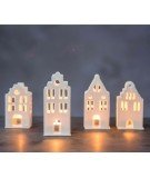 Photophore en céramique - Mini maison à pignon