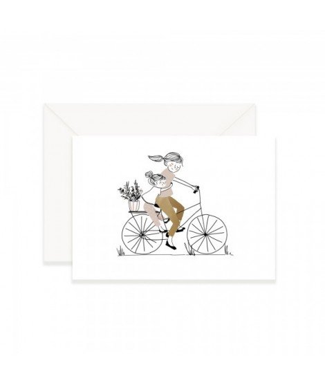 Carte postale Balade à vélo - Fille
