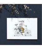 Affiche Balade à vélo Fille et Garçon - Format A5 (mymy)