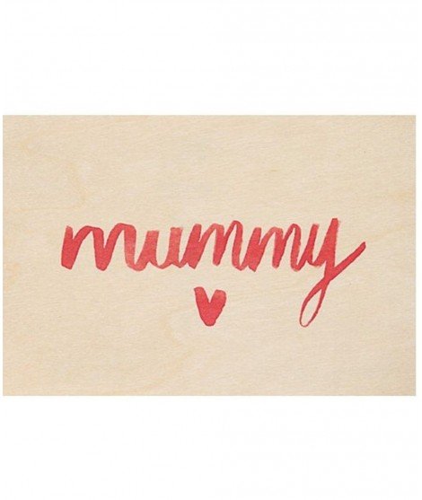 Carte postale en bois - Mummy