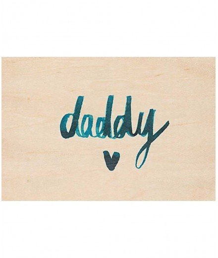 Carte postale en bois - Daddy (LM)