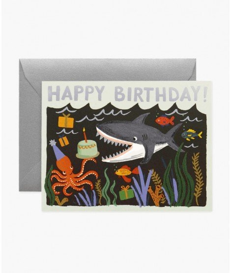 Carte "Happy Birthday" Requin (en cours)
