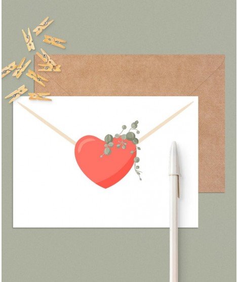 Carte postal - lettre d'amour