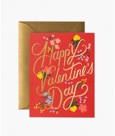 Carte "Happy Valentine's day" - Rouge