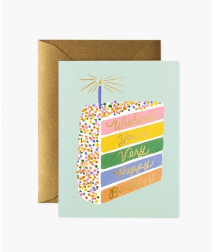 Carte d'anniversaire - Rainbow cake