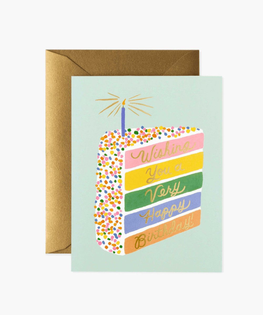 Carte D Anniversaire Rainbow Cake Rifle Paper Co Merci Leonie