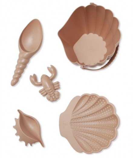 Set de jeux de plage - enfant - coquillages et crustacés - rose blush - konges slojd 