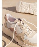 Sneakers en cuir - Tori - Blanc, Sorbet à la rose