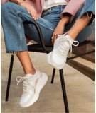 Sneakers en cuir - Tori - Blanc, Sorbet à la rose