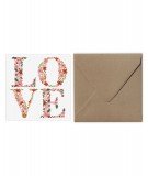 Faite votre déclaration d'amour avec cette carte carrée avec le message LOVE inscrit avec des fleurs !