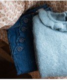 Jeans à pont festonné en coton biologique - émile et ida - merci léonie