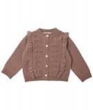 Gilet pour enfant en laine de mérinos Fiol de la marque Konges Slojd - Couleur Vieux rose