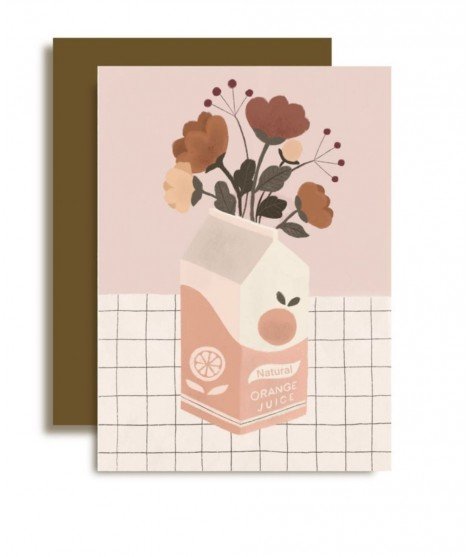 Carte postale avec enveloppe - Jus de fleurs