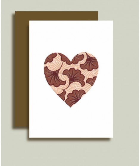 Carte postale avec enveloppe - Coeur de Wax - minimel - merci léonie