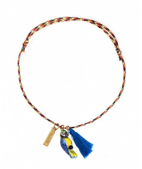 Bracelet fil torsadé charm's - Perroquet bleu - nach bijoux - merci leonie