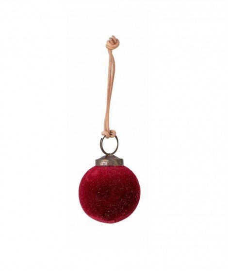 Boule de Noël en velours collection Milea coloris Rouge de la marque scandinave Bloomingville