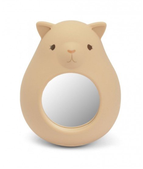 Culbuto miroir en silicone, jouet pour bébé facile à attraper, léger en forme d' hamster coloris shell par Konges slojd