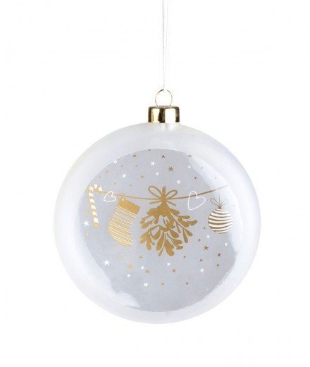 Grande boule de Noël avec une guirlande dorée en illustration. De la marque de décoration Räder