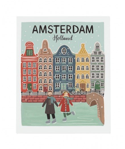 Affiche Maisons d'Amsterdam