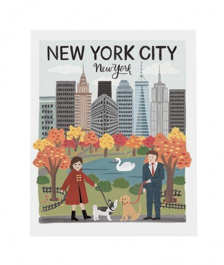 Jolie affiche représentant une vue de Central Park, à New York.