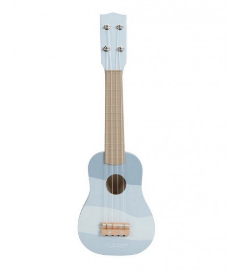 Jolie guitare en bois adaptée pour les enfants réalisée par la marque de jouets en bois Little Dutch.