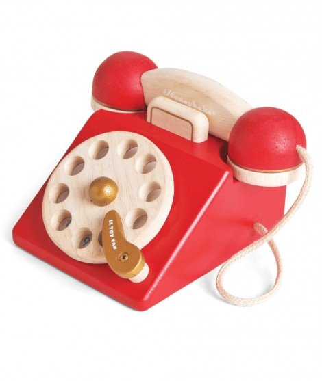 Téléphone en bois au design rétro de la marque de jouets pour enfant Le Toy Van