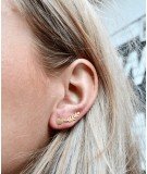 Boucles d'oreilles Puces à la jolie forme de mini Feuilles en plaqué or 14 carats