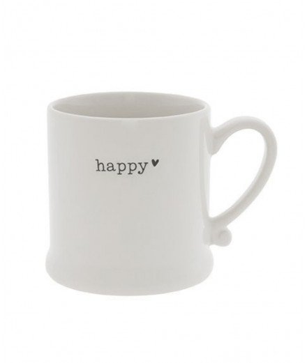 Mug en porcelaine avec le message Happy accompagné d'un petit coeur
