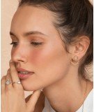 Boucles d'oreilles Miya dorées à l'or fin 24 carats et avec des perles facettées noires - Shlomit Ofir