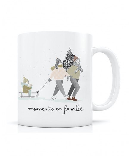 Mug en porcelaine "Moments en famille" de la créatrice française My Lovely Thing