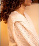 Gilet Adelina en laine et en mohair couleur écru. De la marque La Petite Etoile