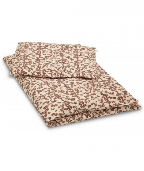 Parure de lit Adulte de la marque Konges Slojd. Fabriquée en coton 100% biologique. Motif : winter leaves