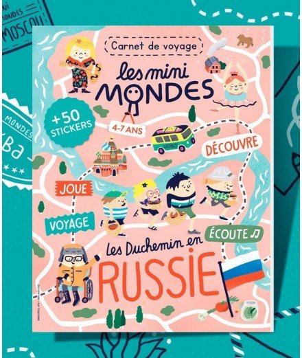 Magazine éducatif Les Mini Mondes et son Carnet de voyage sur la Russie avec des tas d'activités pour s'amuser