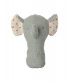 Petit hochet en lin et à la jolie forme d'éléphant. Fabriqué artisanalement par la marque Maileg.