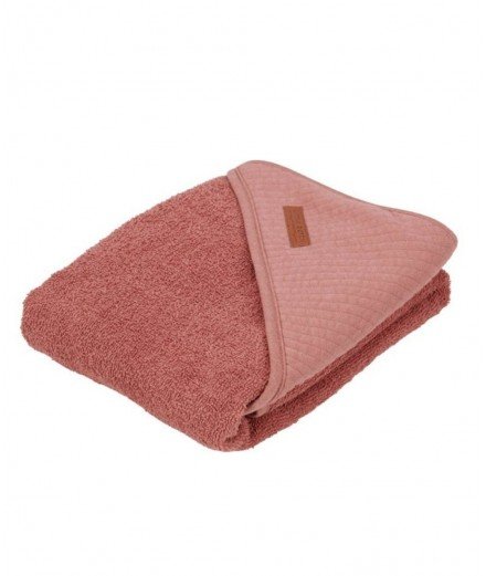 Cape de bain pour bébé en coton coloris rouge rosé Pink Blush de la marque Little Dutch