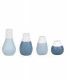 4 petits soliflores Bleu en porcelaine émaillée de la marque de décoration Räder
