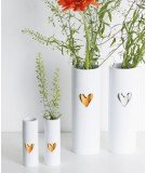 Set de 2 minis vases coeurs dorés en céramique de la marque de décoration Räder