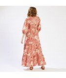 Robe longue Fleurie à la coupe bohème pour l'été modèle Laetitia de la marque française Garance