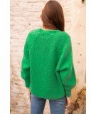 Gilet modèle Hida coloris Vert en mohair et laine de la marque La Petite Etoile